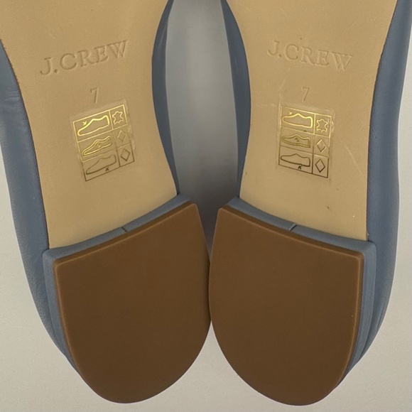 J. CREW Two-tone Pointed Toe Flats Contrast Bow & Piping, Periwinkle, Size 7 - Picture 11 of 11